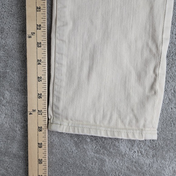 Madewell Jeans Womens 29x28 Cream Denim Distressed Stretchy Straight Leg - Picture 5 of 13